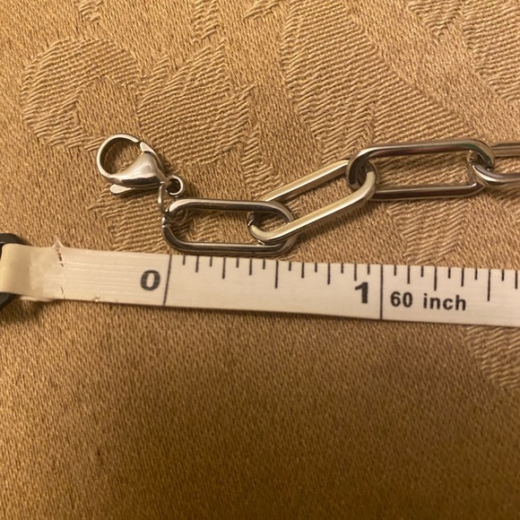 Sterling Silver large paper clip bracelet - never worn - 7.5” in length - $45 - Picture 2 of 3
